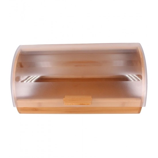 Porta Pão 39x28x19cm Em Bambu Com Tampa Em Acrílico